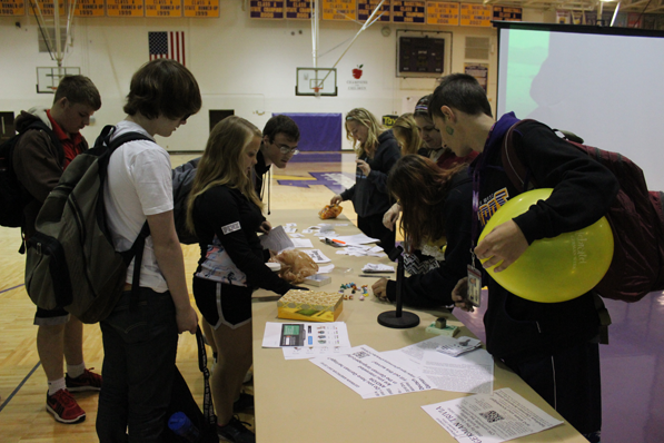 Attendees enjoy German pep rally