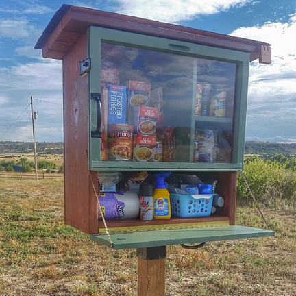 A pantry sits in Colorado where community members can take food when needed. Bellevue citizens are starting similar pantries to abolish food insecurities. 