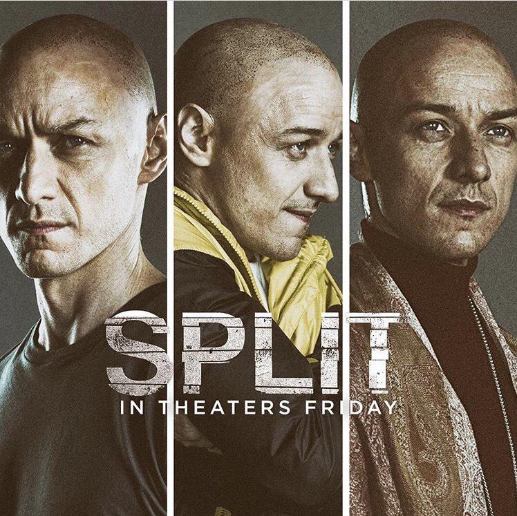 Split movie poster hints at the different personalities expressed by the main character. 