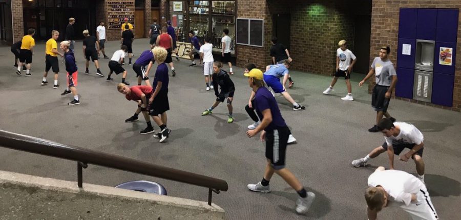 Baseball players prepare in the morning for their upcoming season.