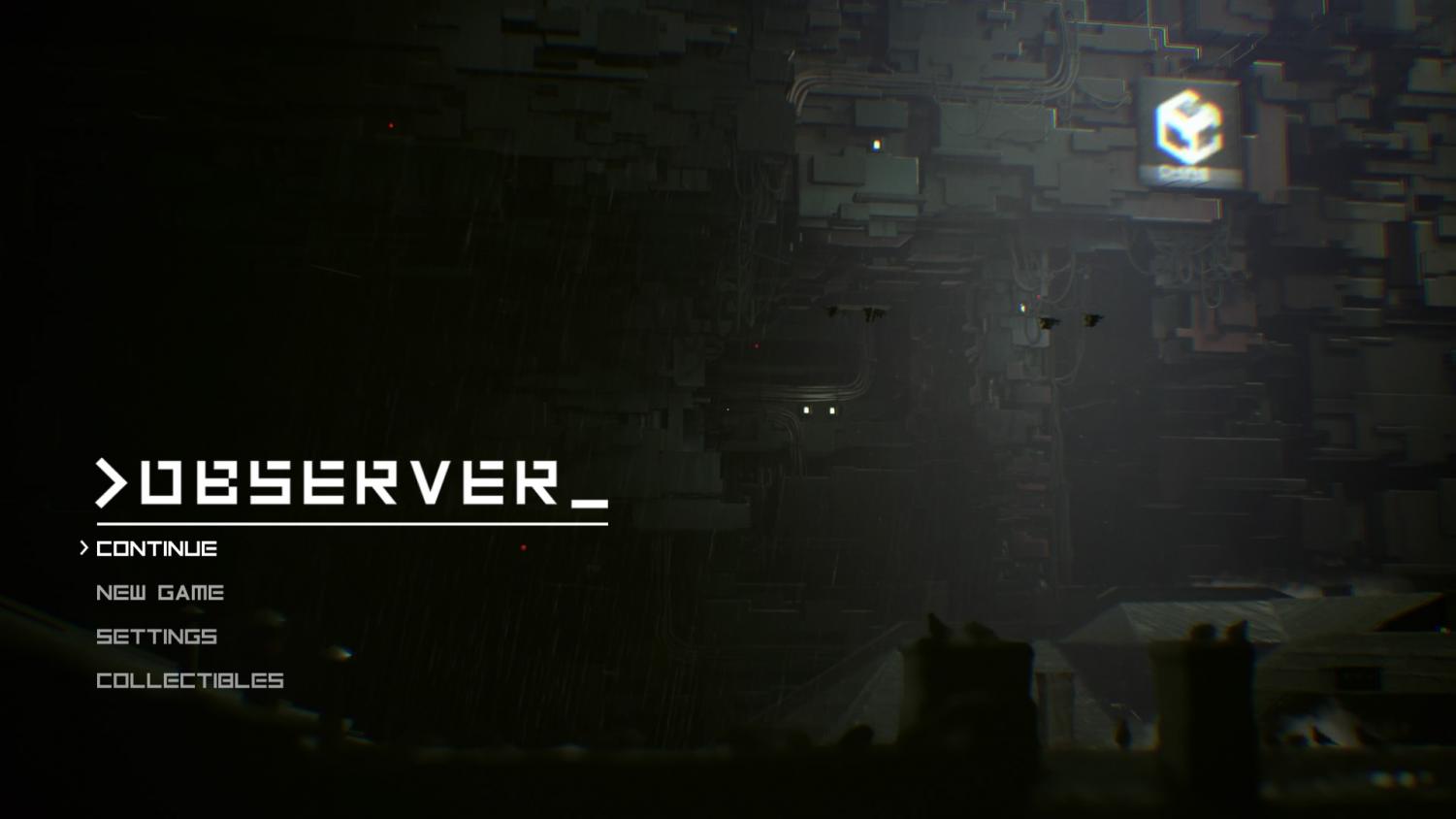 The title screen of