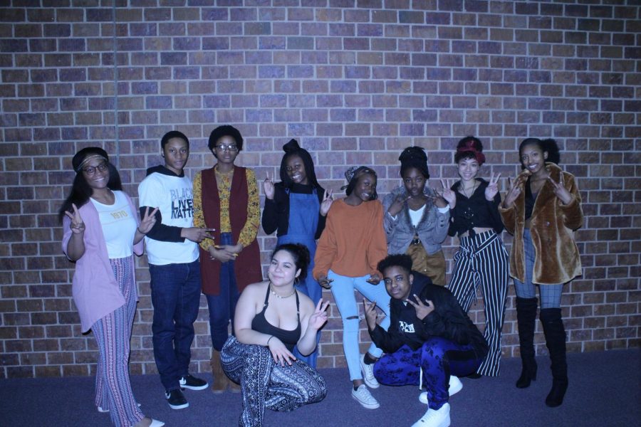 Members of the African-American Student Leadership Council dress in 70s era attire to kick off Black History Month.