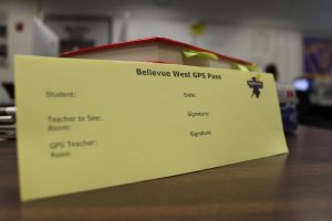 Students are supposed to use the new yellow passes to go to different GPS classrooms.