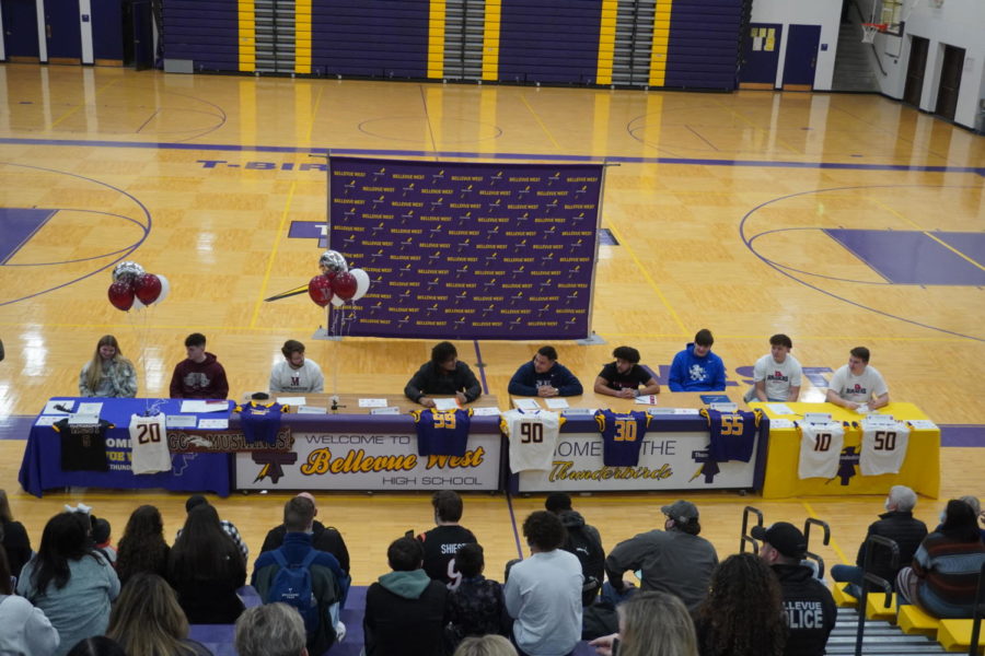 Athletic seniors get ready to sign for their colleges. 