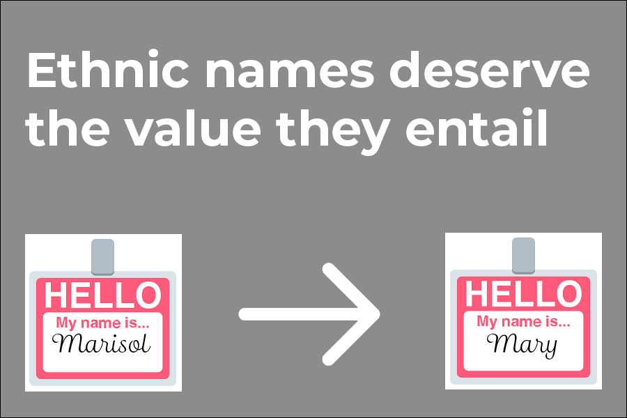 Ethnic names deserve the value they entail