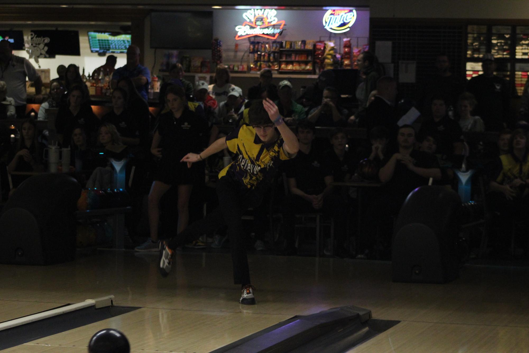 Senior Nate Centineo, during his bowling career at Bellevue West, bowled a perfect game and qualified for state all four years.