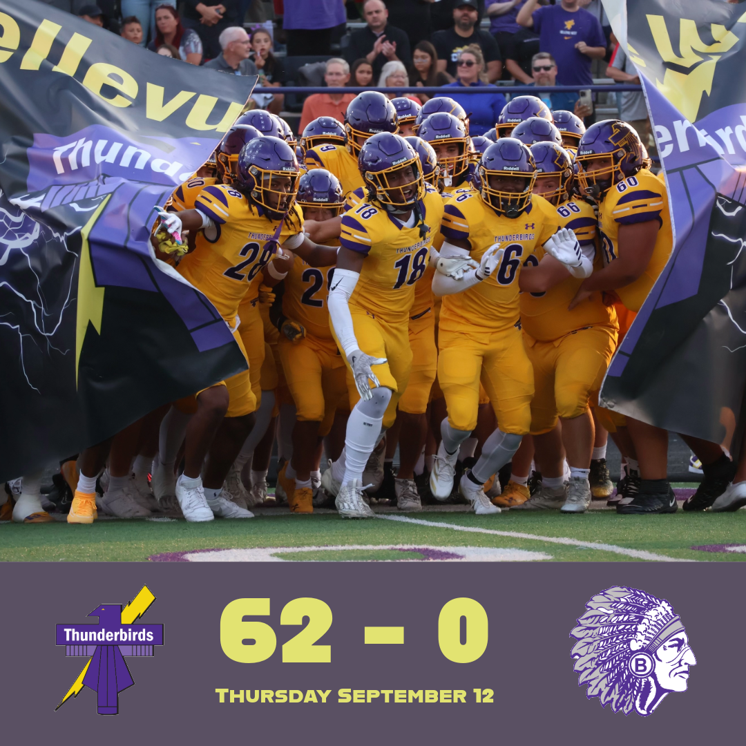 The football team rushes the field before the start of the game. Graphic by Rory Neilson.