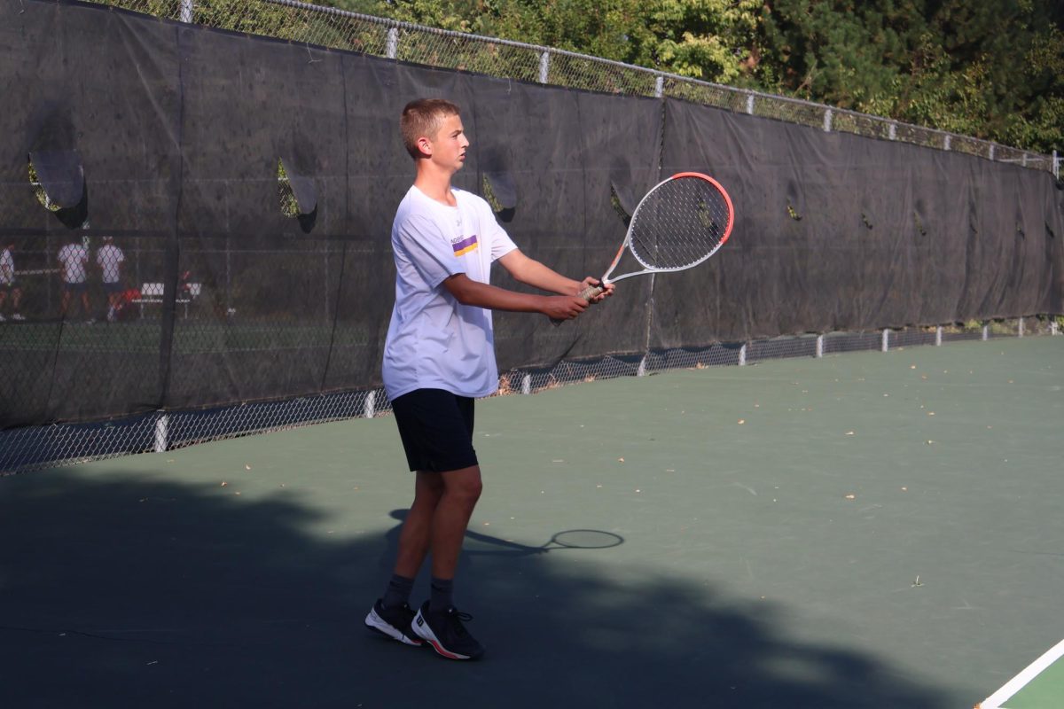 Sophomore Owen Arko analyzes the opposing teams next play.