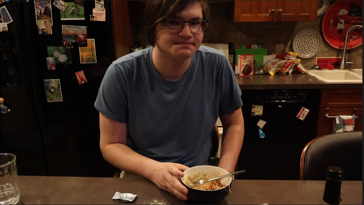 Videographer  Callison tries different Ramen flavors